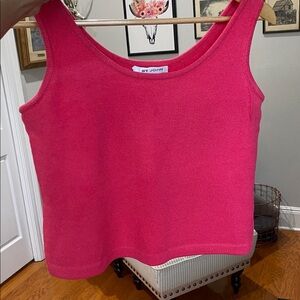 St. John Pink Santana Knit Sweater Shell Tank Sleeveless Cropped | Size P/XS